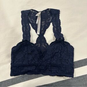 NWOT Free People Galloon Bralette in XS, Navy